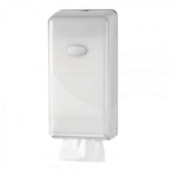 Toilettenpapierspender Einzelblatt Standard, weiß-transparent